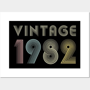 37th Birthday Gift Idea Vintage 1982 Distressed Posters and Art